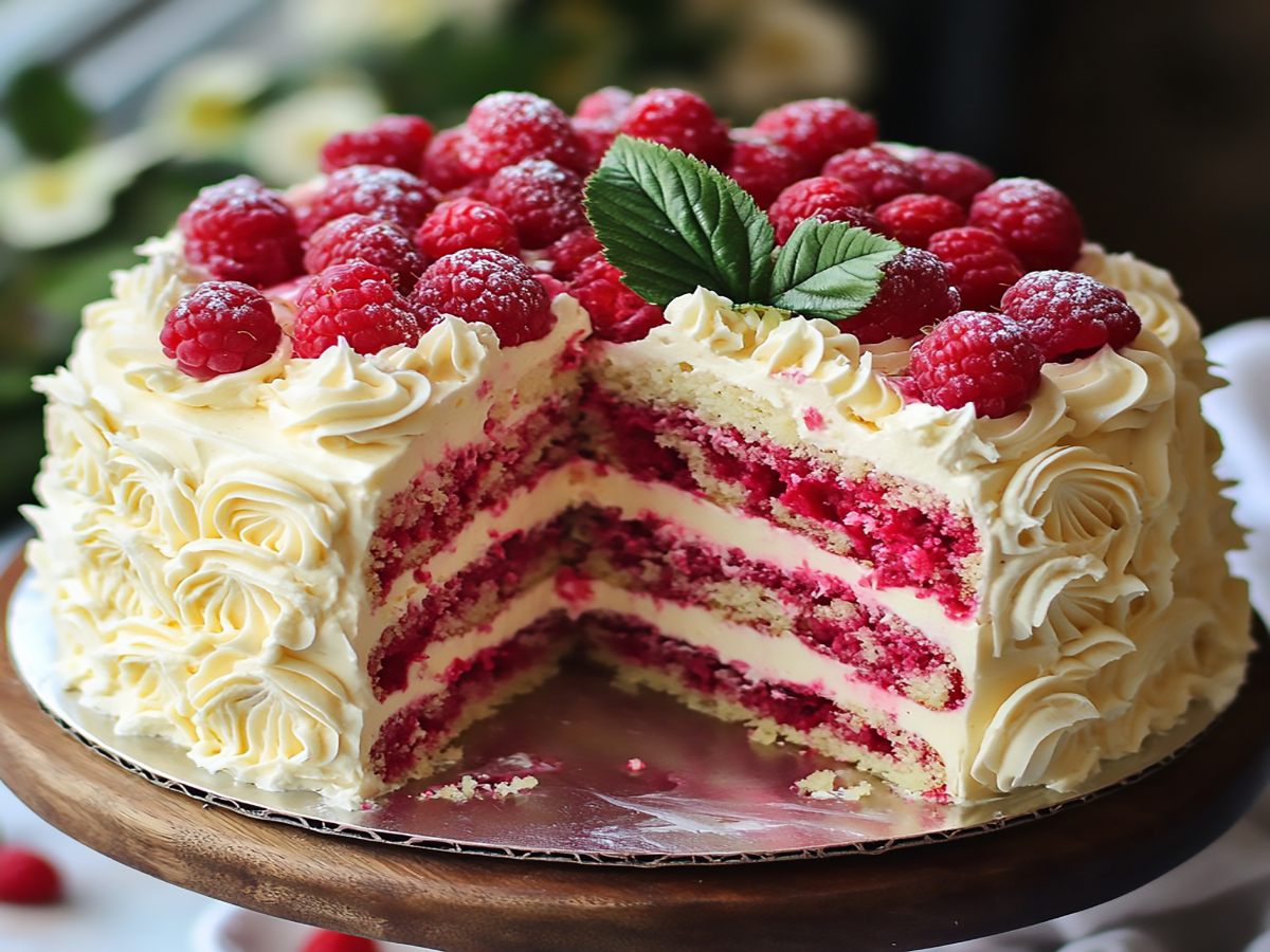 Raspberry Cake with Lemon Buttercream